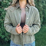 Jackets "Check You Out" Olive Twill Jacket Raising Brave Boutique