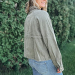 Jackets "Check You Out" Olive Twill Jacket Raising Brave Boutique