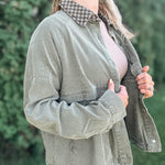 Jackets "Check You Out" Olive Twill Jacket Raising Brave Boutique