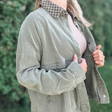 Jackets "Check You Out" Olive Twill Jacket Raising Brave Boutique