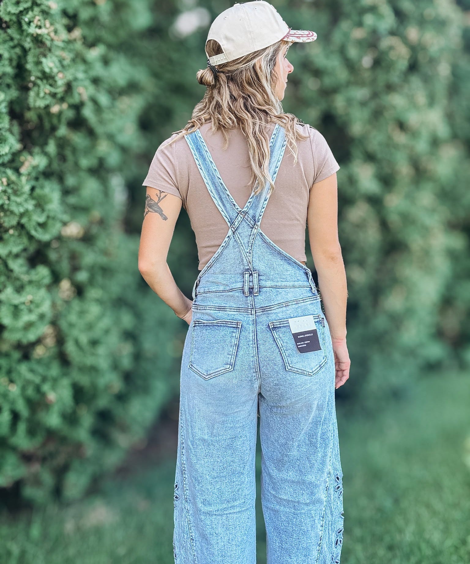 Barrel Embroidered Floral Overalls Raising Brave Boutique