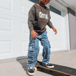 Baby Crewneck Feral Mineral Wash Crewneck Raising Brave Boutique