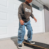 Baby Crewneck Feral Mineral Wash Crewneck Raising Brave Boutique