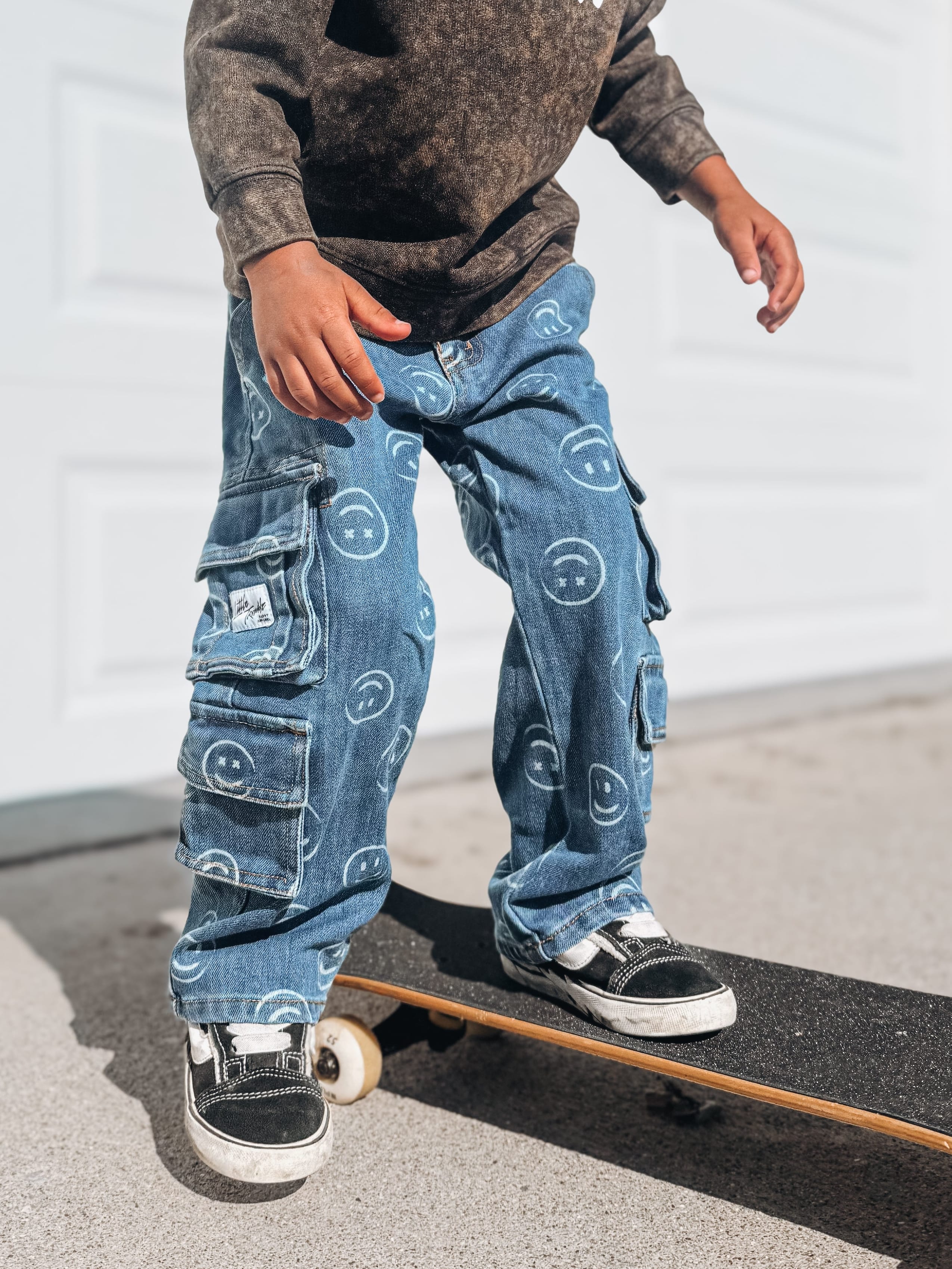 baby pants Smiley Face Baggy Denim Raising Brave Boutique
