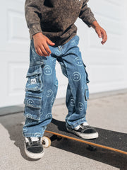 baby pants Smiley Face Baggy Denim Raising Brave Boutique
