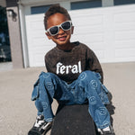 Baby Crewneck Feral Mineral Wash Crewneck Raising Brave Boutique