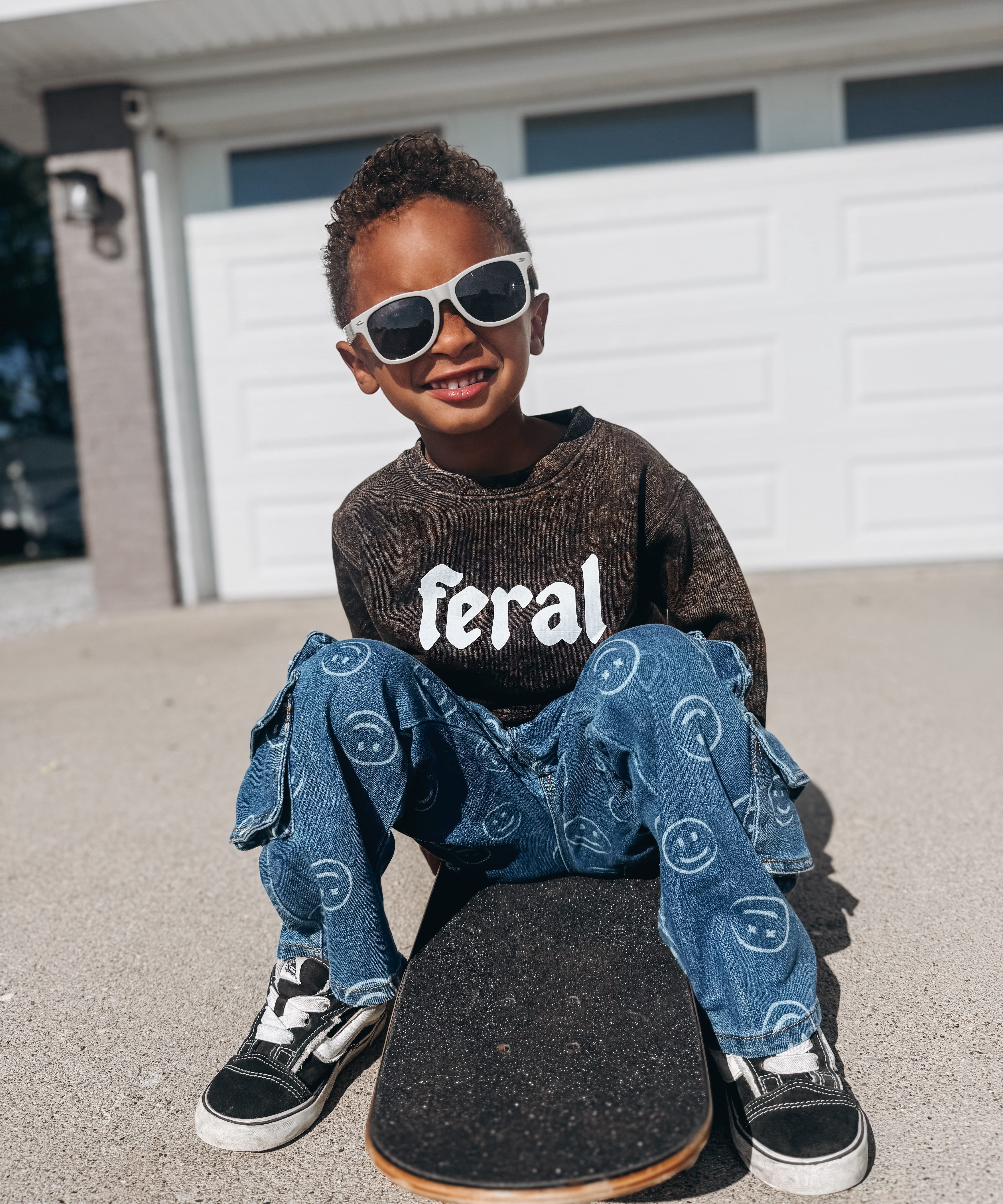 Baby Crewneck Feral Mineral Wash Crewneck Raising Brave Boutique