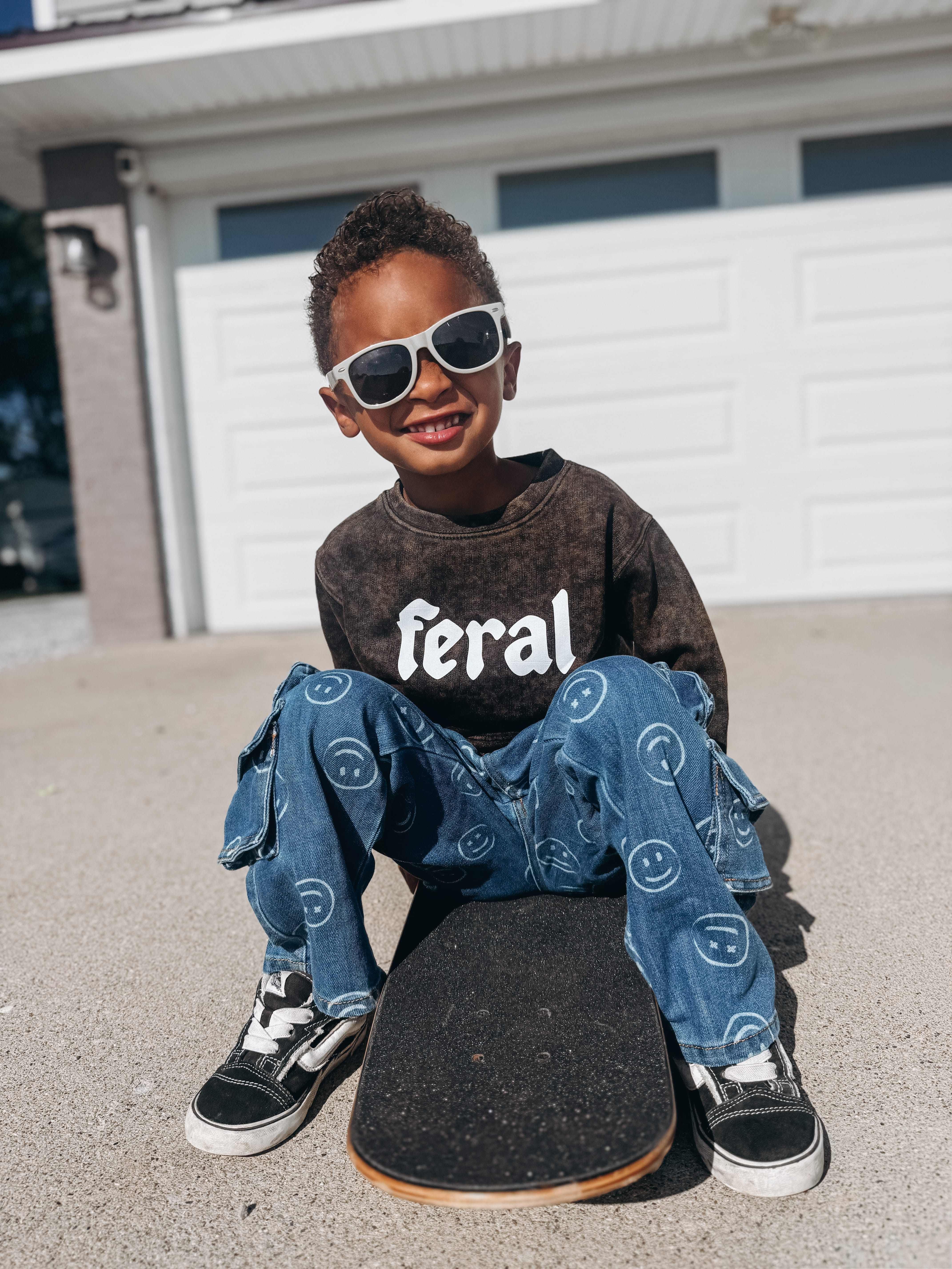 Baby Crewneck Feral Mineral Wash Crewneck Raising Brave Boutique
