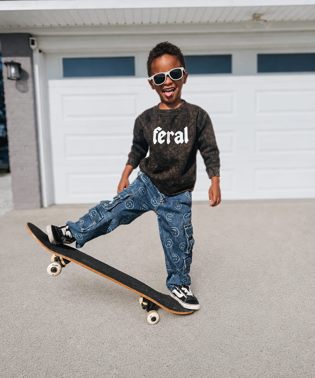 Baby Crewneck Feral Mineral Wash Crewneck Raising Brave Boutique