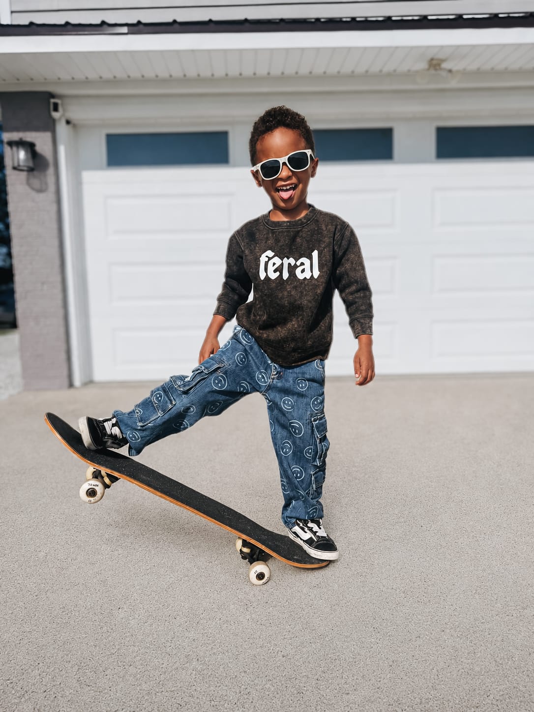 Baby Crewneck Feral Mineral Wash Crewneck Raising Brave Boutique