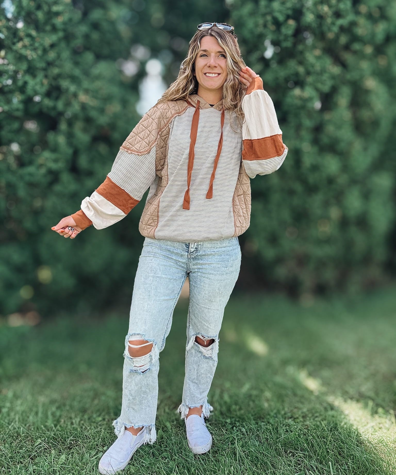 Sweatshirt The Pumpkin Spice Patchwork Hoodie Raising Brave Boutique