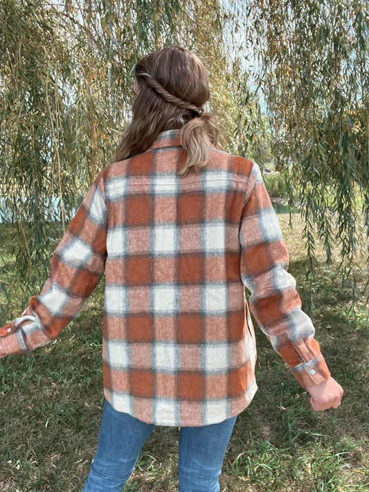 Pumpkin Plaid Shacket