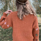 Floral Sleeve Rust Sweater