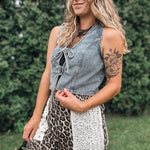 Vest Denim Tie Vest Raising Brave Boutique