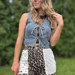 Vest Denim Tie Vest Raising Brave Boutique