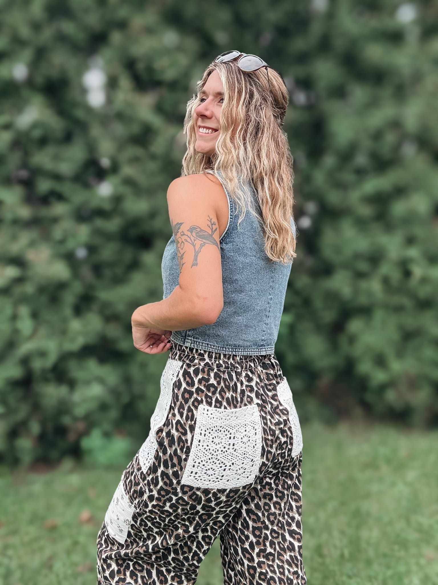 Vest Denim Tie Vest Raising Brave Boutique