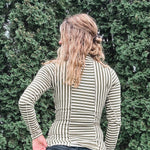 Women's Long Sleeve Top Easy Days Olive Striped Top Raising Brave Boutique