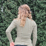Women's Long Sleeve Top Easy Days Olive Striped Top Raising Brave Boutique