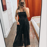 Luna Mineral Wash Wide Leg Jumpsuit