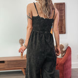 Luna Mineral Wash Wide Leg Jumpsuit