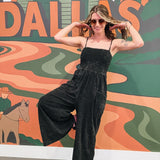 Luna Mineral Wash Wide Leg Jumpsuit