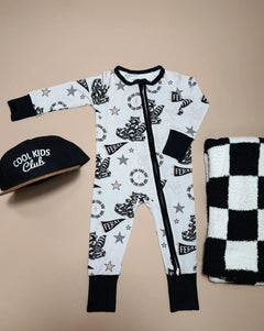 Long Live Feral Kids Raccoon Bamboo Romper Raising Brave