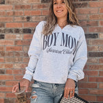 Sweatshirt Boy Mom Split Neck Crewneck Raising Brave Boutique