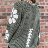 Sweaters Dolly Floral Green Sweater Raising Brave Boutique