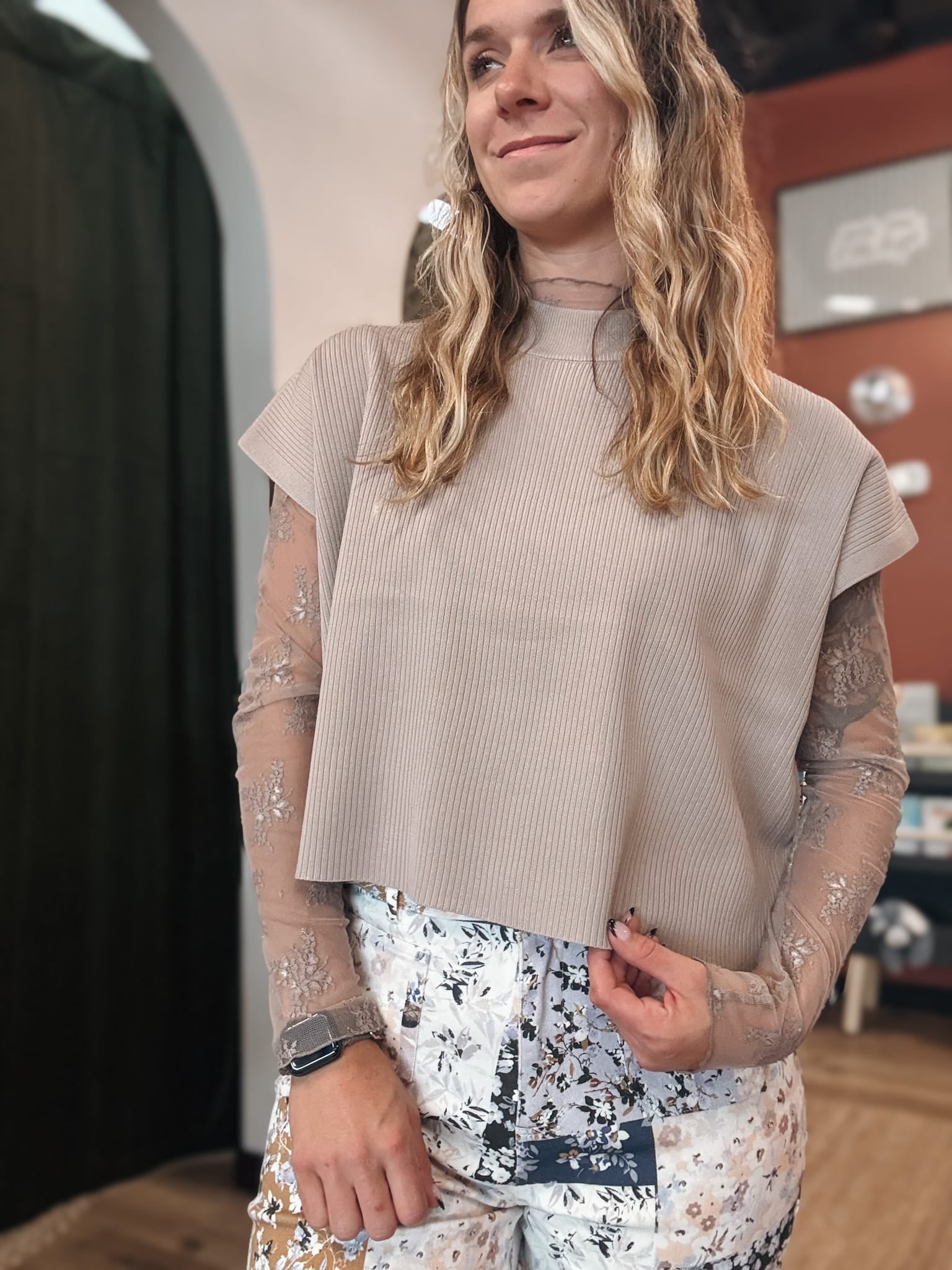 top Lace See-through Layering Top Raising Brave Boutique