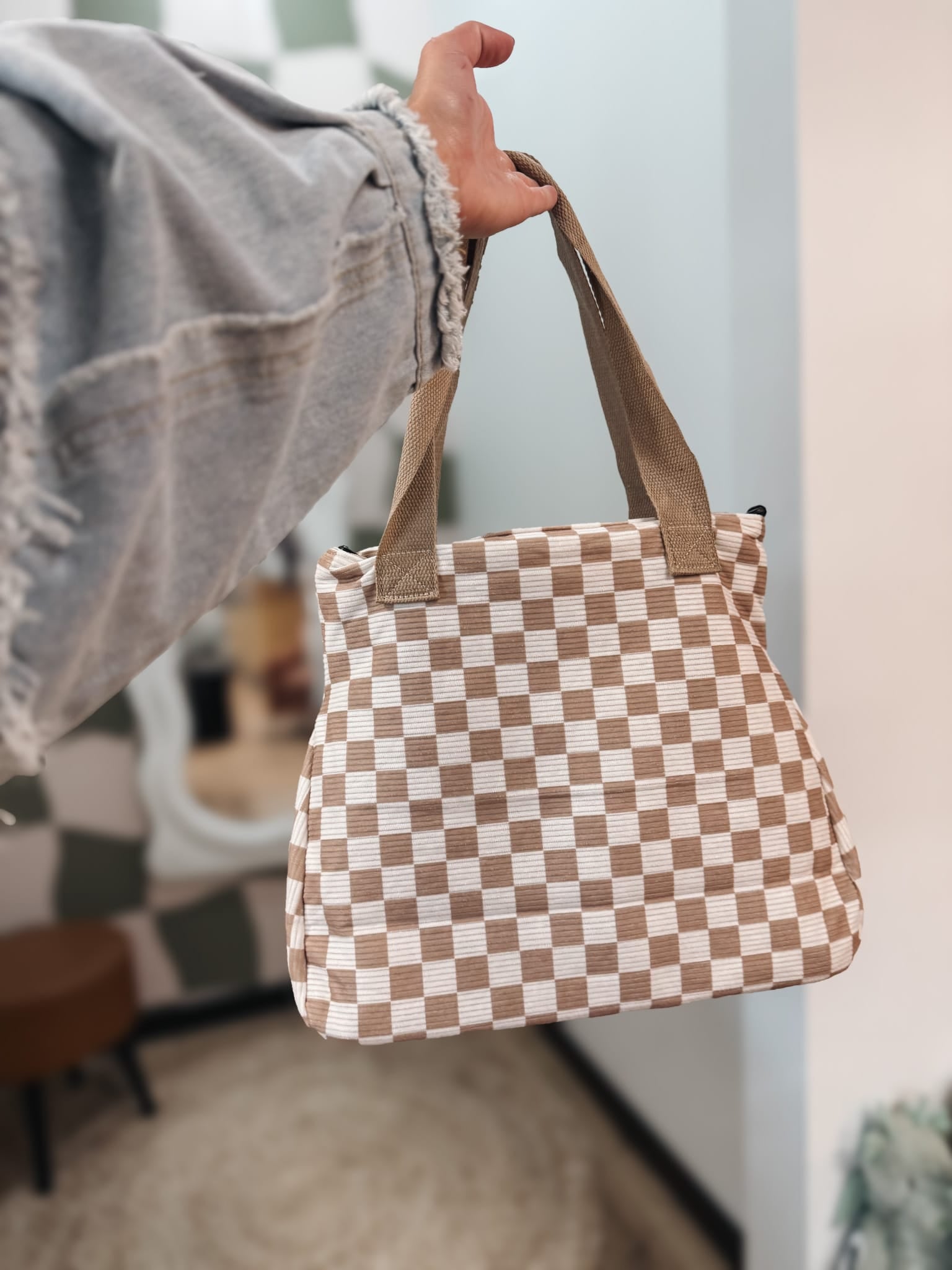 Purses Checkmate Carry All Corduroy Tote Bag Raising Brave Boutique