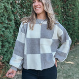 Oversized Grey Check Sweater