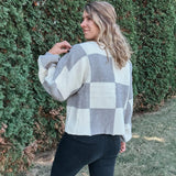 Oversized Grey Check Sweater