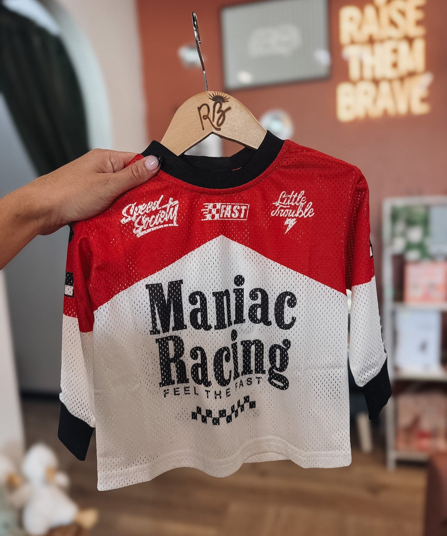 Jersey Maniac Racing Jersey Raising Brave Boutique