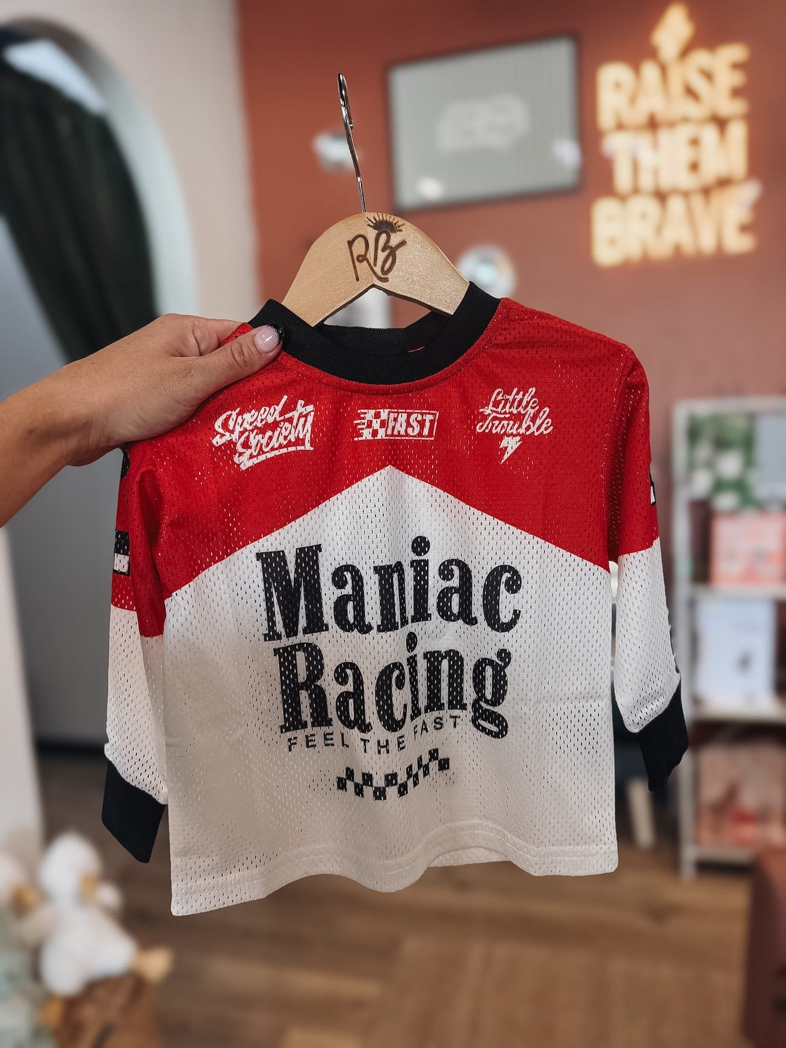 Jersey Maniac Racing Jersey Raising Brave Boutique