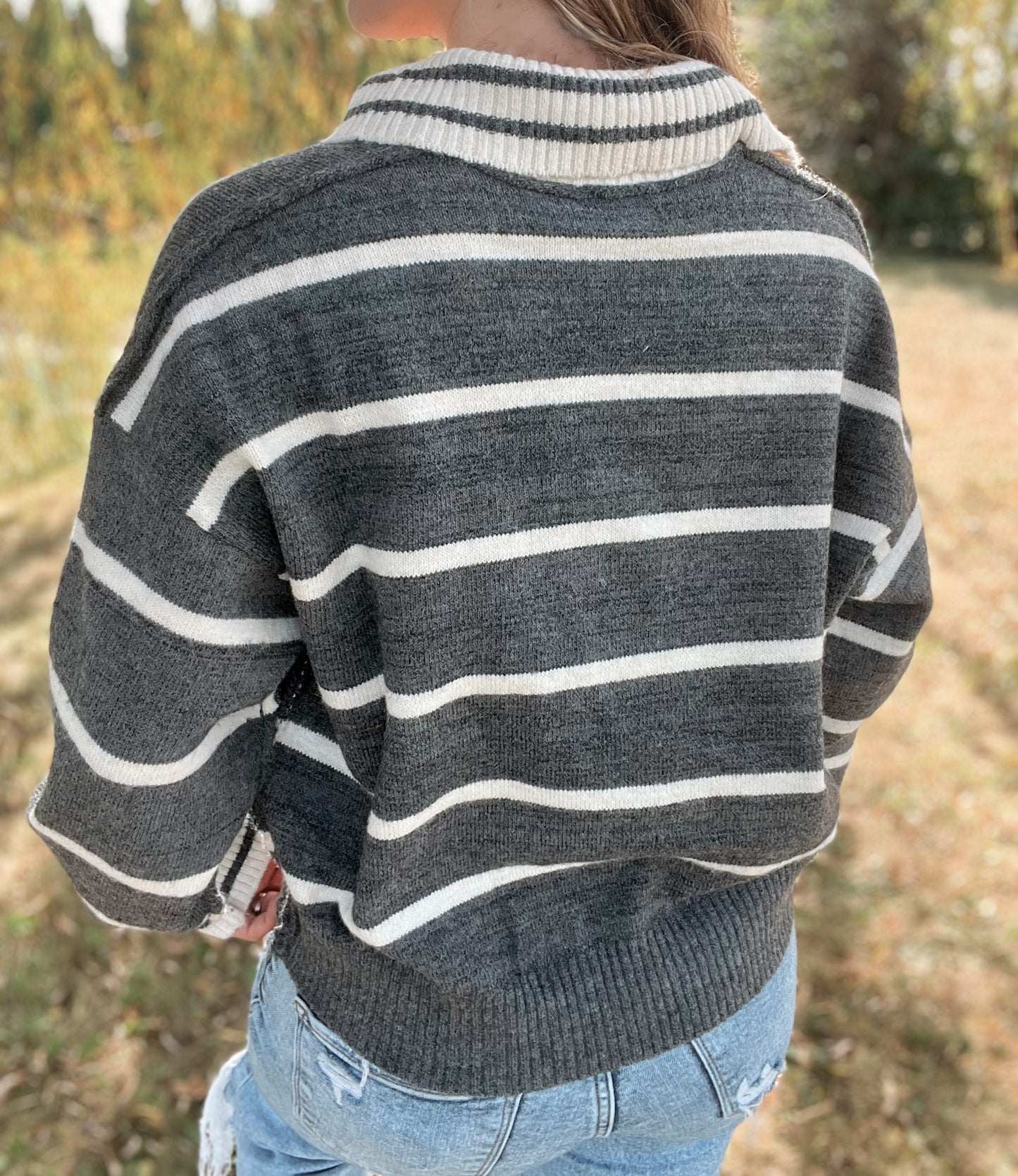 Striped Everyday Charcoal Sweater