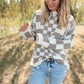 Vintage Checkered Chunky Sweater