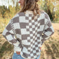 Vintage Checkered Chunky Sweater