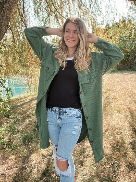 Cozy Oversized Olive Shacket