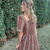 Cotton Border Print Maxi Dress