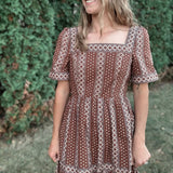 Cotton Border Print Maxi Dress