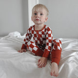 Terracotta Checkered Bamboo Romper