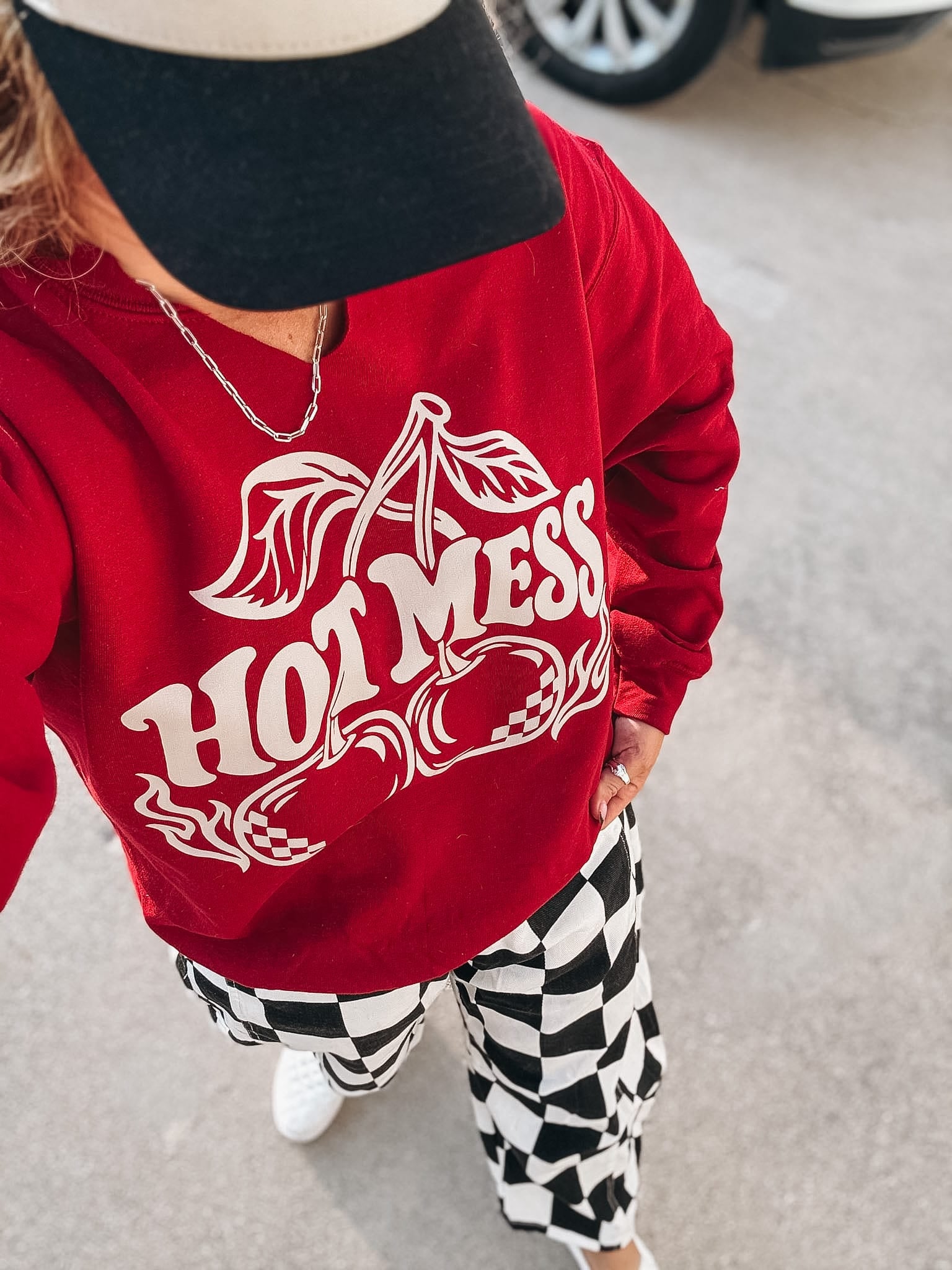 Sweatshirt Hot Mess Cherry Crew Raising Brave Boutique