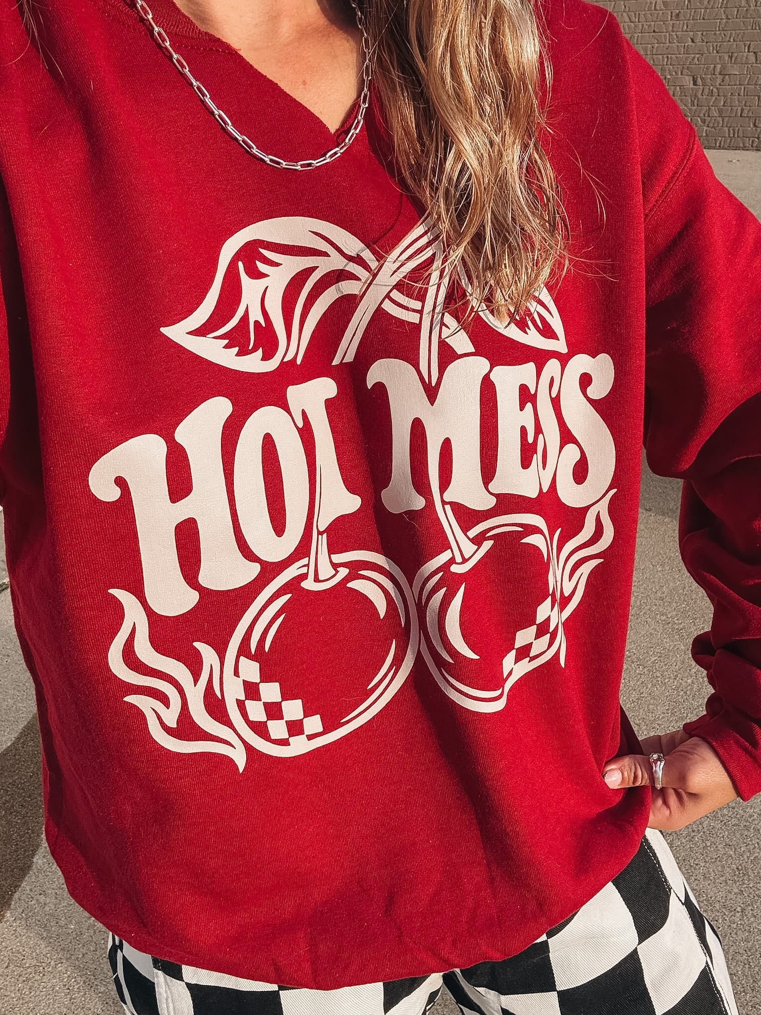 Sweatshirt Hot Mess Cherry Crew Raising Brave Boutique
