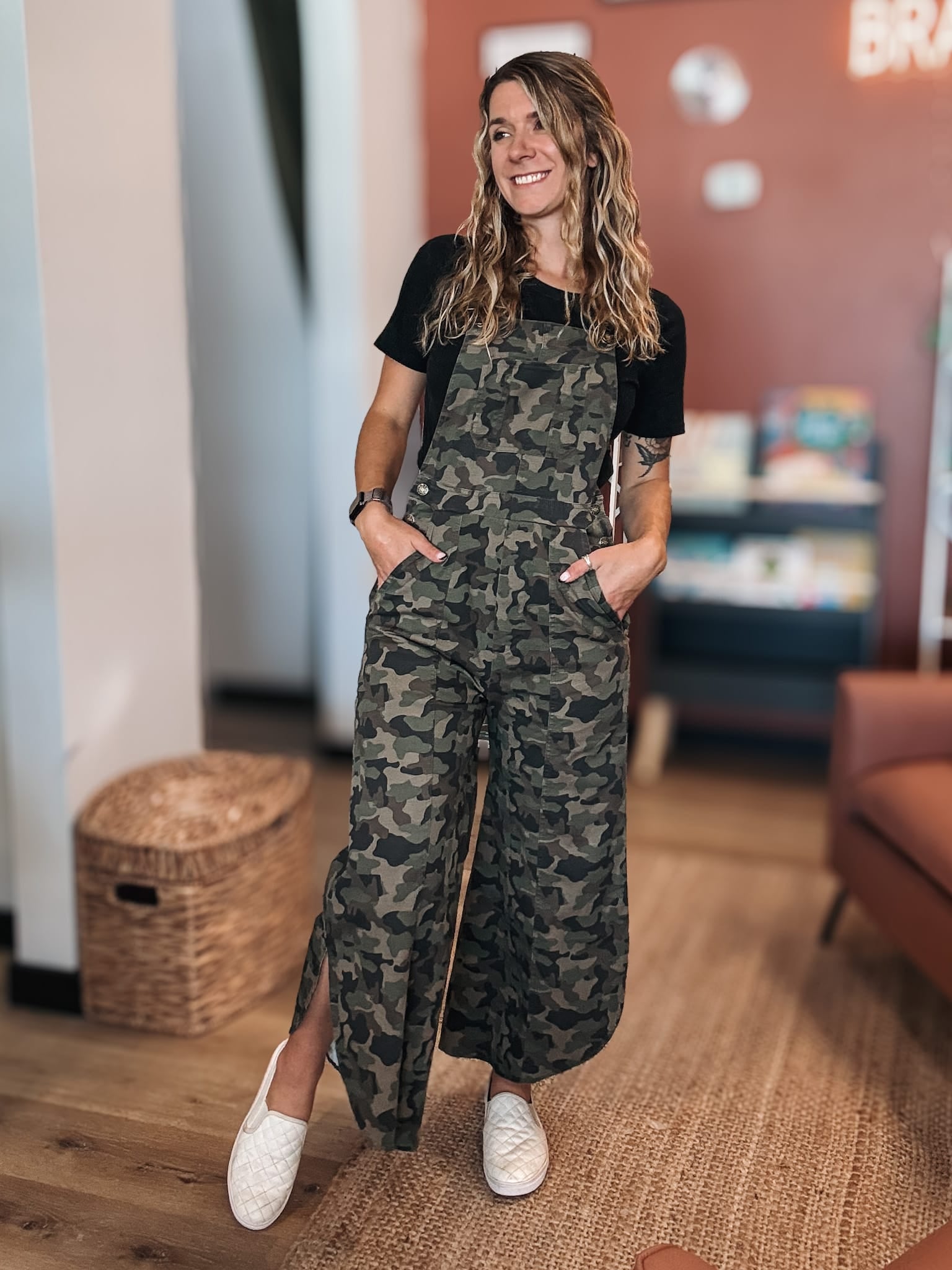overalls Tulip Camo Washed Denim Overalls Raising Brave Boutique