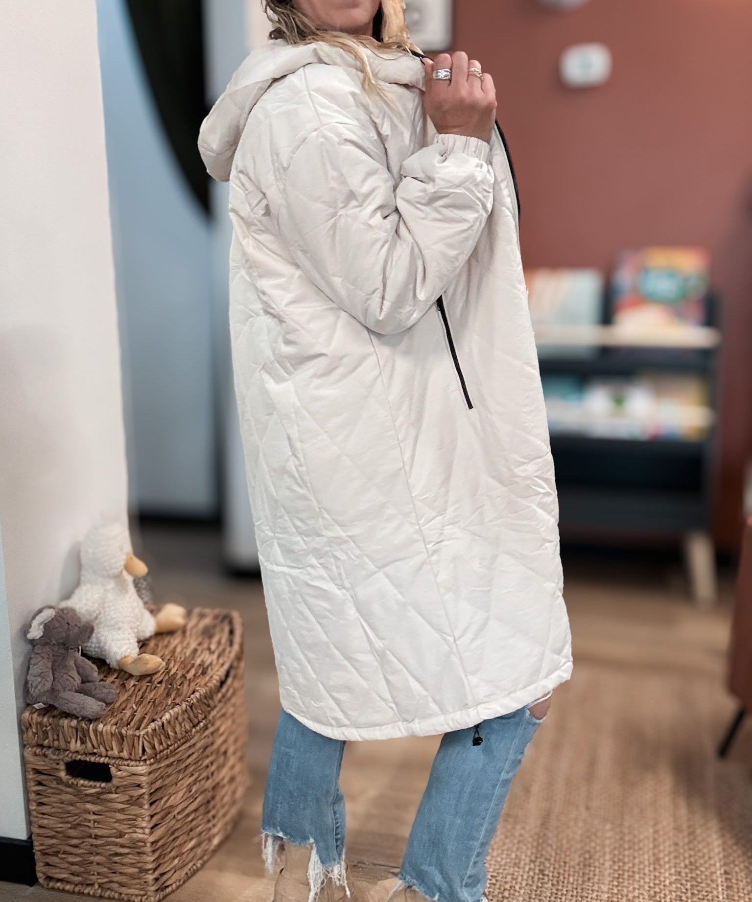 Jackets Luxe Longline Quilted Puffer Raising Brave Boutique