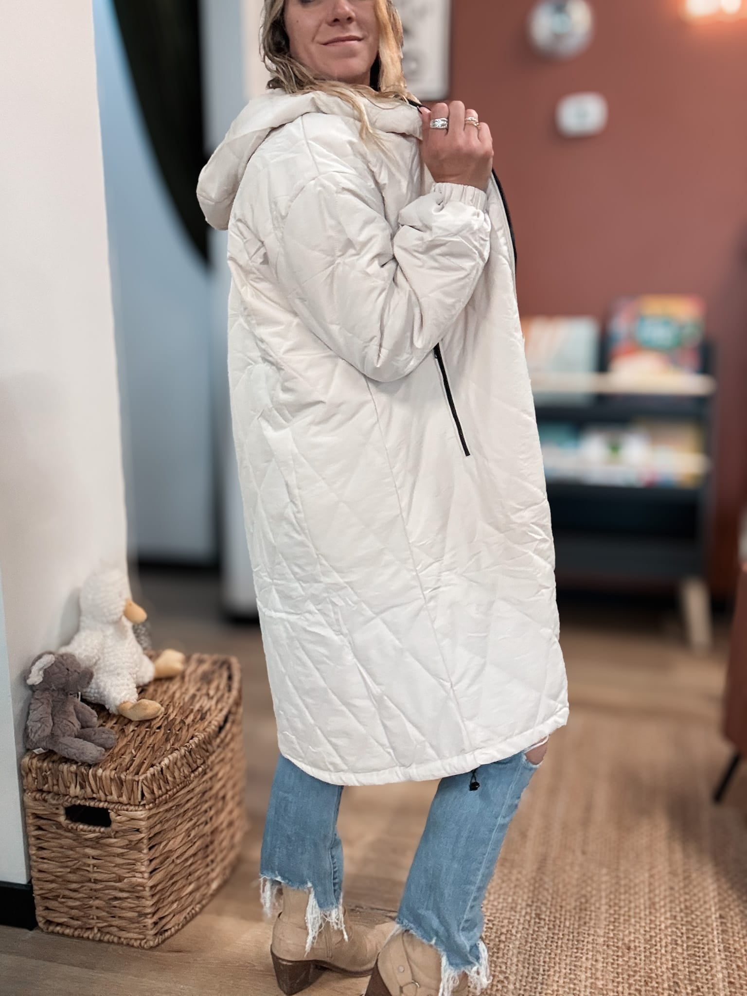 Jackets Luxe Longline Quilted Puffer Raising Brave Boutique