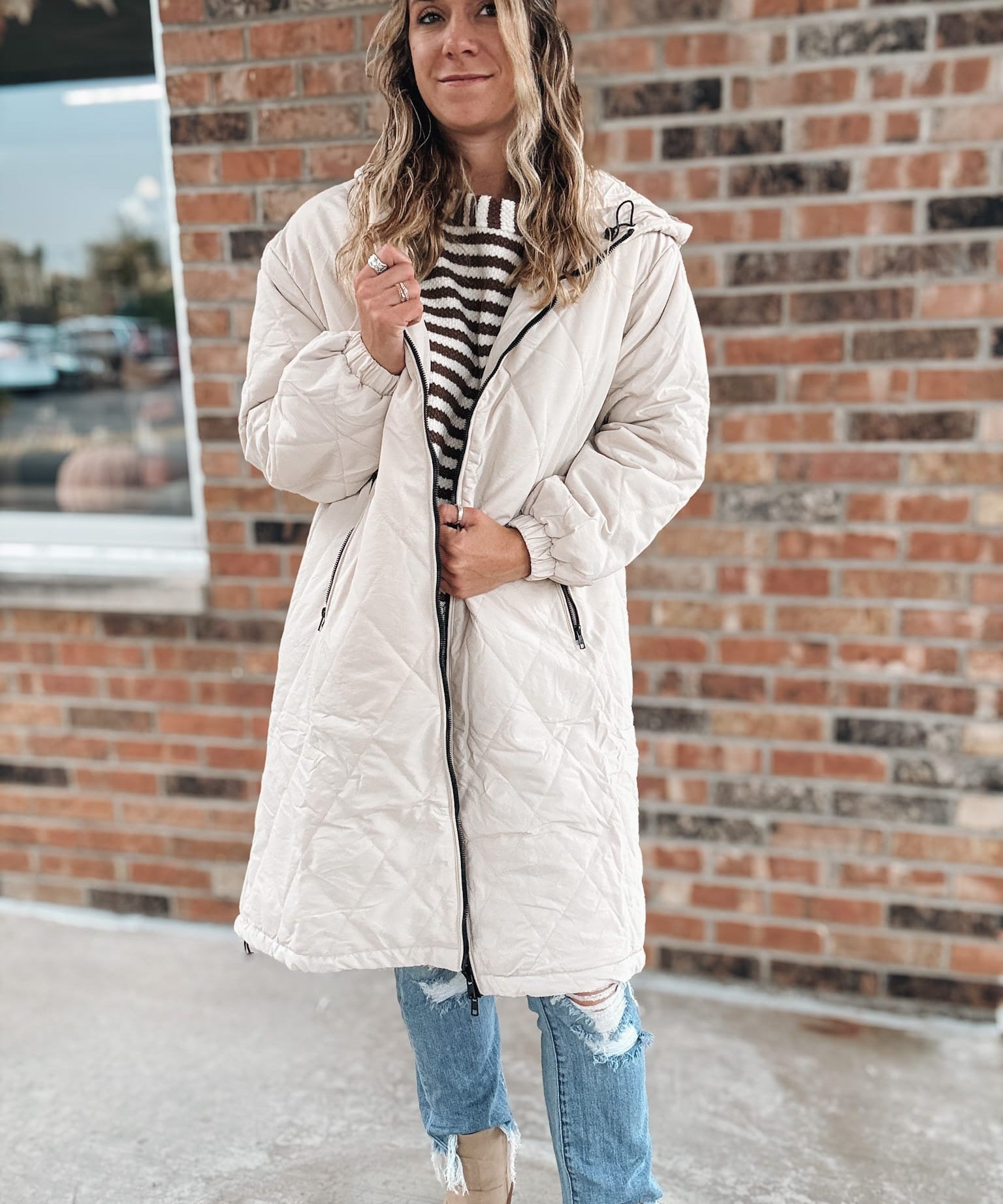 Jackets Luxe Longline Quilted Puffer Raising Brave Boutique