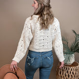 Open Knit Pullover Sweater