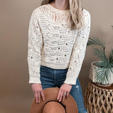 Open Knit Pullover Sweater