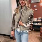 Vest Sculpted Quilted Mock Neck Puffer Vest Raising Brave Boutique